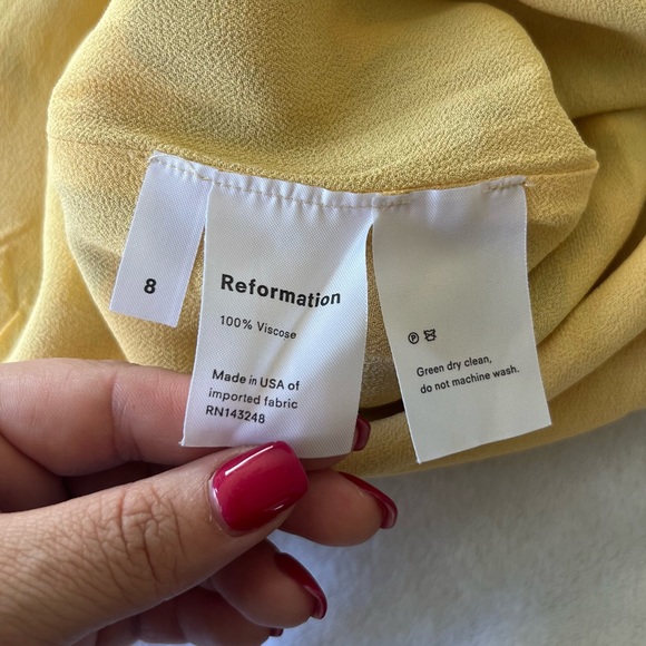 Reformation Meredith Yellow Floral Midi Dress in Terrazza Floral Size 8 - Picture 7 of 12